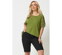 Yours Women's Turn Up Denim Shorts in Black | Size: 22 Yours Black 22