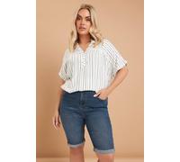 Yours Women's Turn Up Denim Shorts in Mid Blue | Size: 20 Yours Mid Blue 20