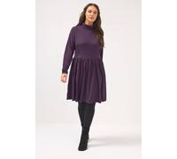 Yours Women's Turtle Neck Peplum Mini Dress in Purple | Size: 16 Yours Purple 16