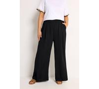 Yours Women's Twill Formal Trousers in Black | Size: 16