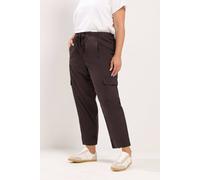Yours Women's Twill Tapered Trousers in Brown | Size: 14
