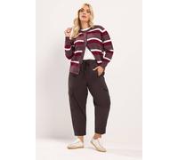 Yours Women's Twill Tapered Trousers in Brown | Size: 20