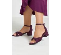 Yours - Red Twist Block Heels In Wide E & Extra Wide Eee Fit - Women's