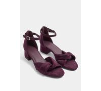 Yours - Red Twist Block Heels In Wide E & Extra Wide Eee Fit - Women's