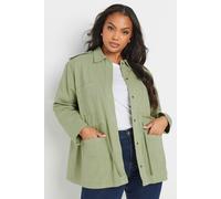 Yours Women's Utility Style Denim Jacket in Light Green | Size: 20 Yours Light Green 20