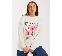 Yours Women's 'Valencia' Floral Sweatshirt in Cream | Size: 18 Yours Cream 18