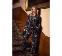 Yours Curve Velour Floral Shirt - Women's - Plus Size Curve Black