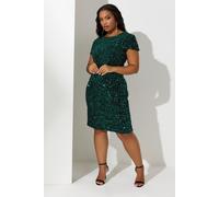 Velvet Sequin Dress Yours Green 20