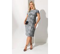 Velvet Sequin Shift Dress Yours Grey 20