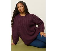 Yours Curve Waffle Knit Jumper - Women's - Plus Size Curve Dark Red
