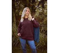 Yours Curve Waffle Knit Jumper - Women's - Plus Size Curve Dark Red