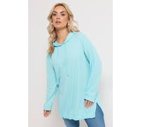 Yours Women's Waffle Texture Hoodie in Light Blue | Size: 20 Yours Light Blue 20