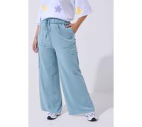Yours Women's Washed Cargo Joggers in Light Blue | Size: 20 Yours Light Blue 20