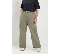 Yours Women's Washed Wide Leg Jeans in Dark Olive | Size: 18R