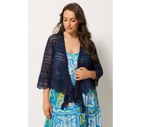 Yours Curve Blue Waterfall Cardigan - Women's - Plus Size Curve