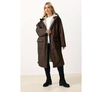 Yours Curve Brown Waterproof Fleece Lined Changing Robe - Women's - Plus Size Curve
