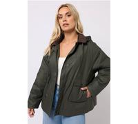 Yours Women's Waxed Parka Coat in Green | Size: 20 Yours Green 20