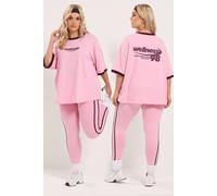 Yours Women's 'Wellness 98' Active T-Shirt in Pink | Size: 22/24