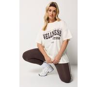 Yours Women's 'Wellness Studio' Active T-Shirt in Cream | Size: 20 Yours Cream 20