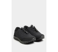 Yours Curve Plus Size - Embellished Drawcord Memory Foam Comfort Trainers in Wide E Fit & Extra Wide Eee Fit - Women's Black 7E