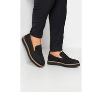 Wide & Extra Wide Fit Loafers Yours Black 5EEE