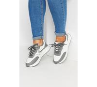 Yours Women's Wide Fit Contrast Chunky Trainers in Grey | Size: 5E Yours Grey 5E