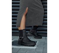 Yours Women's Wide Fit & Extra Wide Fit Chunky Biker Chelsea Boot in Black | Size: 7EEE Yours Black 7EEE