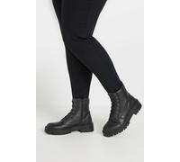 Yours Women's Wide Fit & Extra Wide Fit Chunky Lace Up Boots in Black | Size: 6EEE Yours Black 6EEE