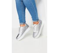 Yours Women's Wide Fit Lace Up Chunky Trainers in Silver | Size: 6E Yours Silver 6E