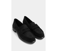 Yours Women's Wide Fit Loafers in Black | Size: 5E