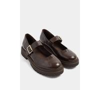 Yours - Chocolate Chunky Mary Janes in Wide E Fit - Women's
