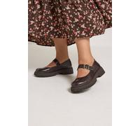 Yours Women's Wide Fit Mary Janes In Wide E Fit in Chocolate | Size: 7E Yours Chocolate 7E