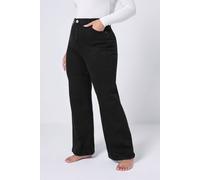 Yours Women's Wide Leg Denim Jeans in Black | Size: 14