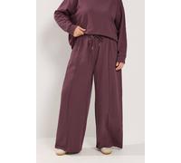 Yours Women's Wide Leg Joggers in Burgundy | Size: 30/32R