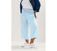 Yours Curve Wide Leg Linen Culottes - Women's - Plus Size Curve Light Blue
