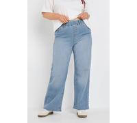 Yours Curve Wide Leg Stretch Jeggings - Women's - Plus Size Curve Light Blue