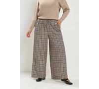 Yours Women's Wide Leg Texture Trousers in Black | Size: 12S