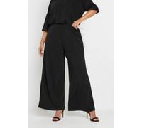 Yours Women's Wide Leg Trousers in Black | Size: 18 Yours Black 18