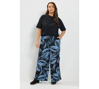 Yours Women's Wide Leg Trousers in Black | Size: 18S