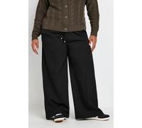 Yours Women's Wide Leg Trousers in Black | Size: 22-24 Yours Black 22-24