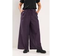 Yours Women's Wide Leg Woven Trousers in Purple | Size: 30/32R