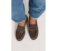 Yours - Woven Embossed Loafers in Wide E Fit - Women's Brown