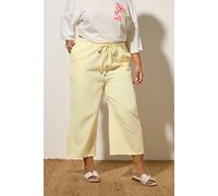 Yours Women's Woven Linen Culottes in Yellow | Size: 20 Yours Yellow 20