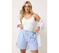 Yours Women's Woven Stripe Shorts in Light Blue | Size: 30-32 Yours Light Blue 30-32
