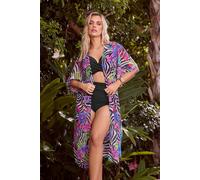 Yours Women's Zebra Midaxi Kimono | Size: 26-28 Yours Multicolor 26-28