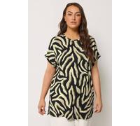 Yours Curve Zebra Print Top - Women's - Plus Size Curve Black