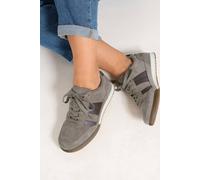 Yours Women's Zig Zag Detail Trainers in a Wide E Fit in Natural | Size: 9E