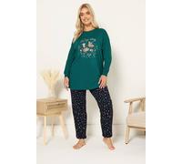 Yours Curve 'Cosy Sleep Club' Woodland Pyjama Gift Set - Women's - Plus Size Curve Green