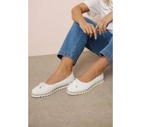 Yours Woven Ballerina Pumps In White White 9E