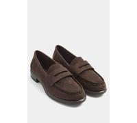Yours Woven Embossed Loafers In Wide E Fit In Brown Brown